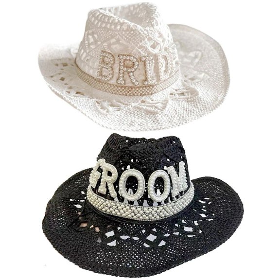 Hzzsbu Hollow Cow Hat Fashion Straw Hat Beach Cow Cap Summer Sun Hat Women Western Headwear Panama Party Cap for Outdoor