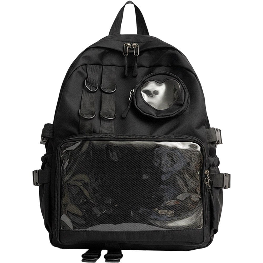 Hzzsbu Ita Backpack, Bag Transparent Backpack College Rucksack Casual Daypack Pin Display Itabag for Women