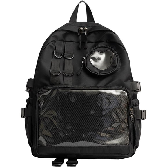 Hzzsbu Ita Backpack, Bag Transparent Backpack College Rucksack Casual Daypack Pin Display Itabag for Women