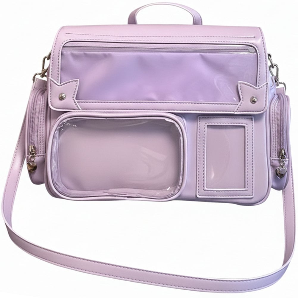 Hzzsbu Japanese Kawaii Ita Bag with Clear Window 3 Carrying Styles Shoulder Bag