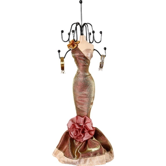 Hzzsbu Jewellery Display Dress Lady Mannequin Jewelry Holder Organizer Rings Display Earrings Stand Hanging Necklace Bracelets Rack