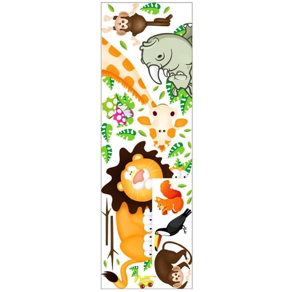 Hzzsbu Jungle Animals Wall Decals Cartoon Giraffe Monkey Lion Zoo Wall Stickers for Nursery Bedroom