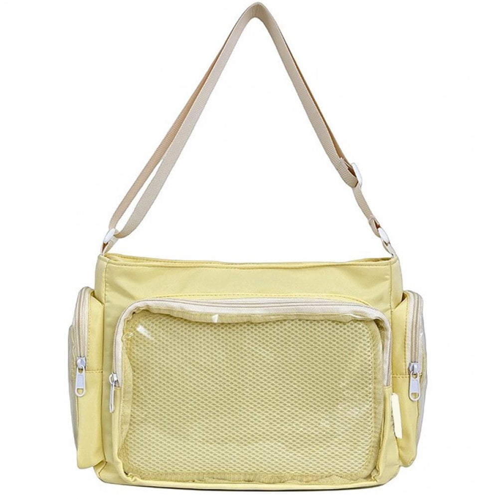 Hzzsbu Large Ita Messenger Bag Transparent Pin Display Crossbody