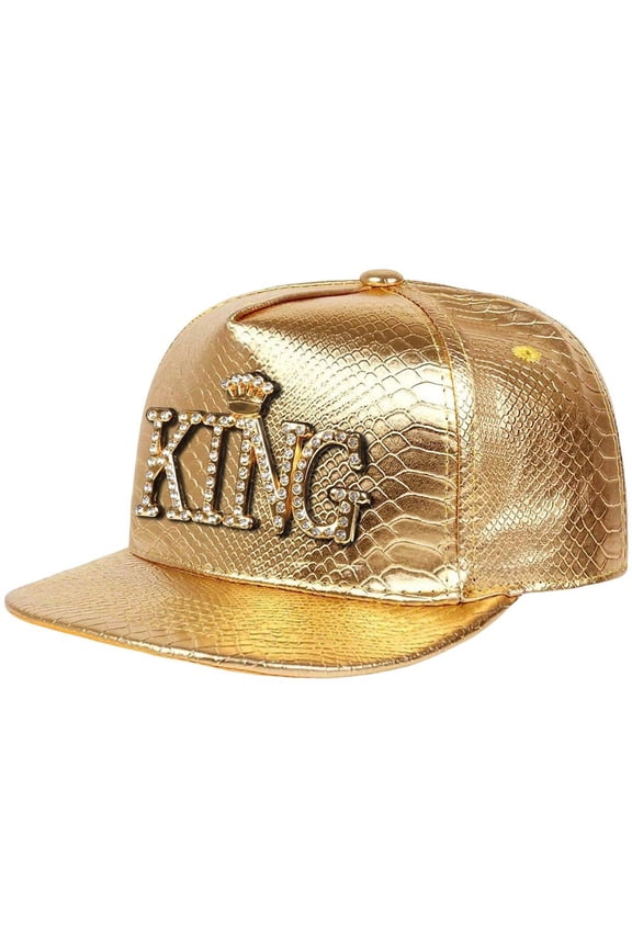 Leather Baseball Cap Unisex King Pattern Hip-hop Hats Spring Autumn Outdoor Adjustable Casual Baseball Caps Sunscreen Hat