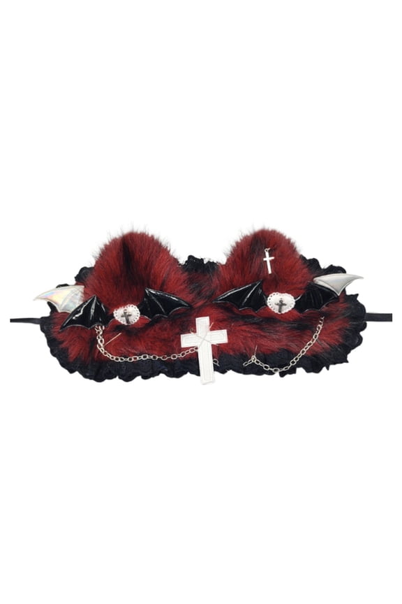 Lovely Cat Ears Headband Punk Gothic Plush Headband Devil Wings Hair Hoops Women Halloween Accessory Cosplay Props