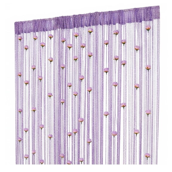 Hzzsbu Macrame Door String Curtain Rose Flower Shape Window Thread Hanging Vestibule String Curtains Valance Divider for Bedroom Closet