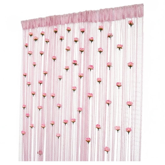 Hzzsbu Macrame Door String Curtain Rose Flower Shape Window Thread Hanging Vestibule String Curtains Valance Divider for Bedroom Closet