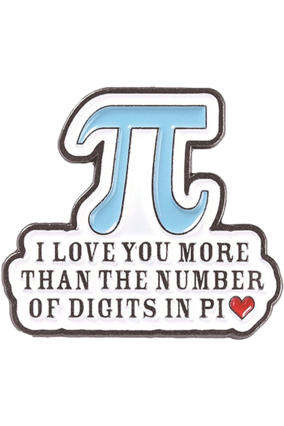 Math Pi Symbol Metal Brooch Mathematical Formula Lapel Pin Badge Clothing Jewelry Accessory
