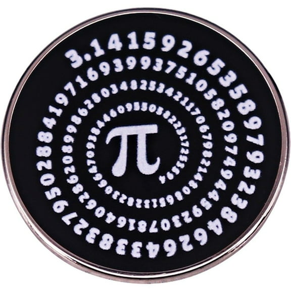 Hzzsbu Math Symbol Brooch, Pi Number Metal Lapel Pin for Jackets, Bags & Mathematics Enthusiasts