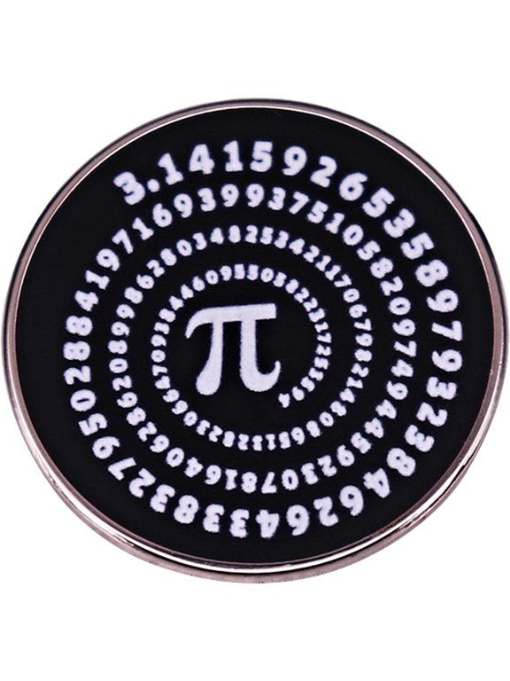Math Symbol Brooch, Pi Number Metal Lapel Pin for Jackets, Bags & Mathematics Enthusiasts