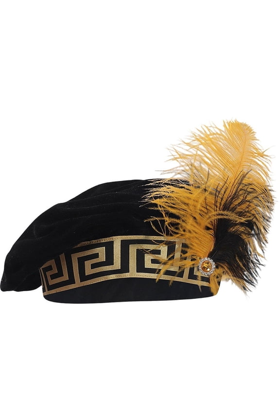 Medieval Hat With Feather for Men Women, Medieval Tudor Flat Cap Authentic Flat Cap, Hood For Festival Celebration