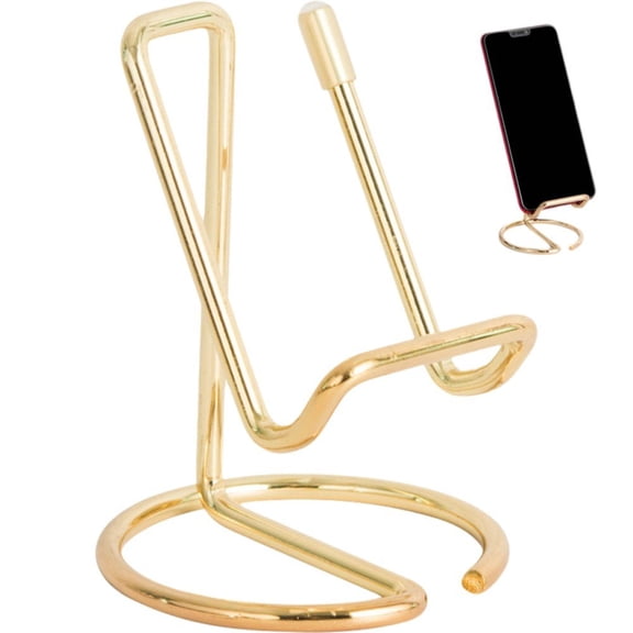 Hzzsbu Metal Phone Stand Holder - Desktop Cell Phone Dock with Name Card Slot, Compatible with All Mobile Phones