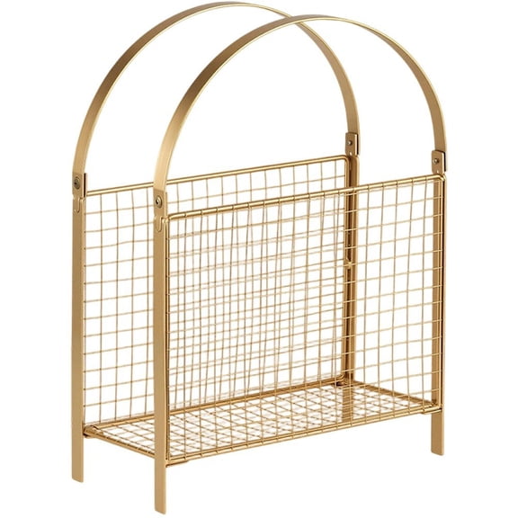 Hzzsbu Metal Wire Magazine Holder, Freestanding Magazine Rack Basket for Books Vinyl Records