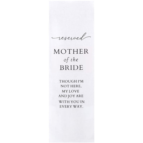 Hzzsbu Mother of the Bride Wedding Memorial Reserved Chair Sign Banner, Loving Memory of Parents Celebrating from Heaven Wedding Linen Memorial Sign Sympathy Gift for Loss Seat