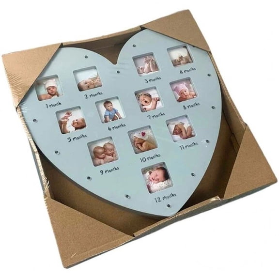 Hzzsbu Newborn First Year LED Photo Frame, 0-12 Month Monthly Milestone Picture Frame