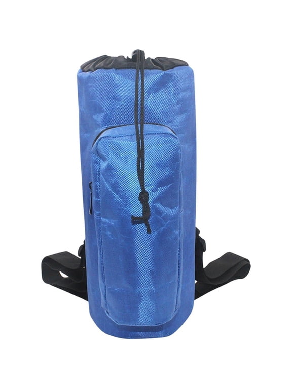 Oxygen Cylinder Tank Backpack Portable Drawstring Holder Bag with Adjustable Strap Blue
