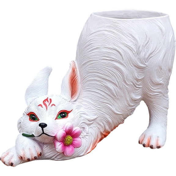 Hzzsbu Plant Pots Resin Nine-tailed Flower Pot Ornaments Creative Nine-tailed Fox Flower Pot Outdoor Balcony Garden Decoration Potted Crafts