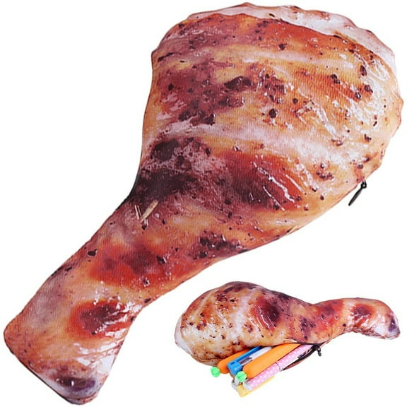 Hzzsbu Realistic Drumstick Shape Pencil Pouch with Zipper, Novelty Pen Organizer and Makeup Bag for Lovers and Artists