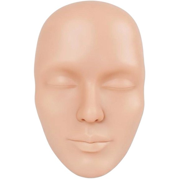Hzzsbu Realistic Silicone Full Face Model, Three Dimensional Simulation Beauty Cosmetic Tools For Eyelash Makeup Practice