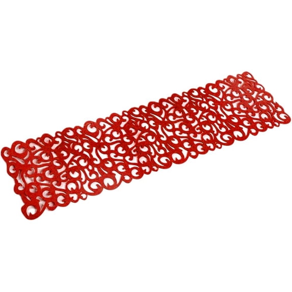 Hzzsbu Rectangle Felt Table Runners Openwork Floral Design Hollow Coasters Tablecloth Placemats Home Tea Table Cloth Wedding Decor