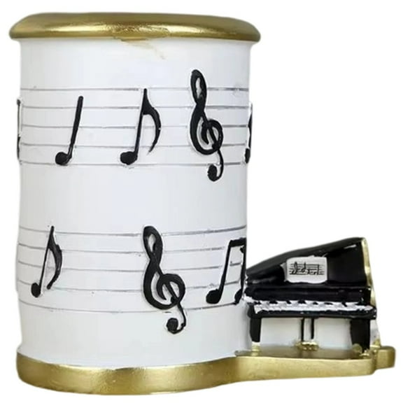 Hzzsbu Resin Piano Pen Holder, Musical Note Desk Organizer for Makeup Brushes, Office Stationery Supply