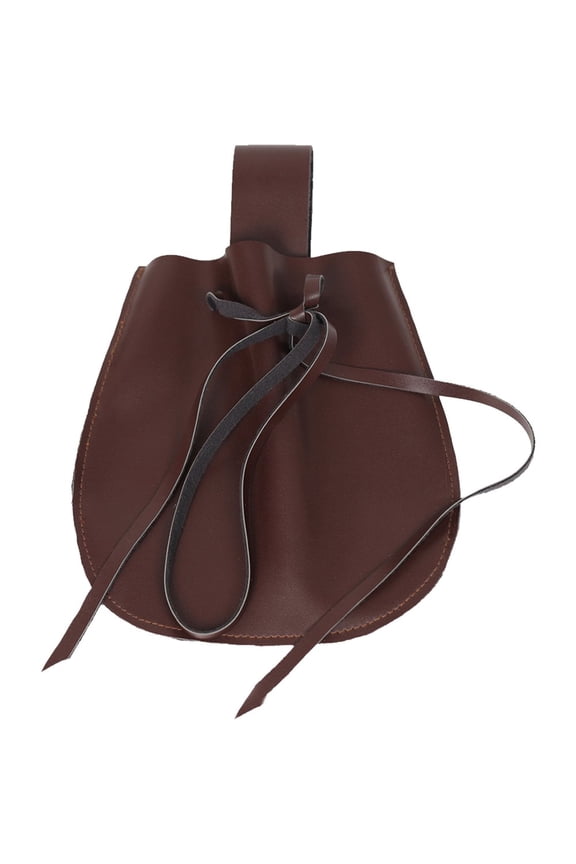 Retro Medieval Viking PU Leather Coin Purse Drawstring Wallet for Renaissance