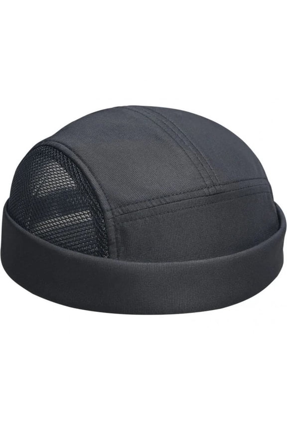 Retro Mesh Beanie Hat Adjustable Rolled Cuff Brimless Cap Casual Brimless Hat Fashion Dome Skullcap Beanie for Men Women