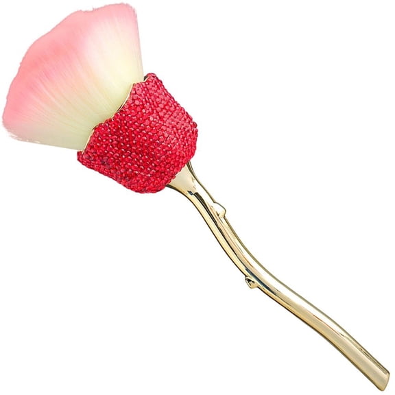 Hzzsbu Rhinestone Flower Shape Large Powder Brush - Soft Face Dust Powder Blush Makeup Brush for Beauty Cosmetic Tool