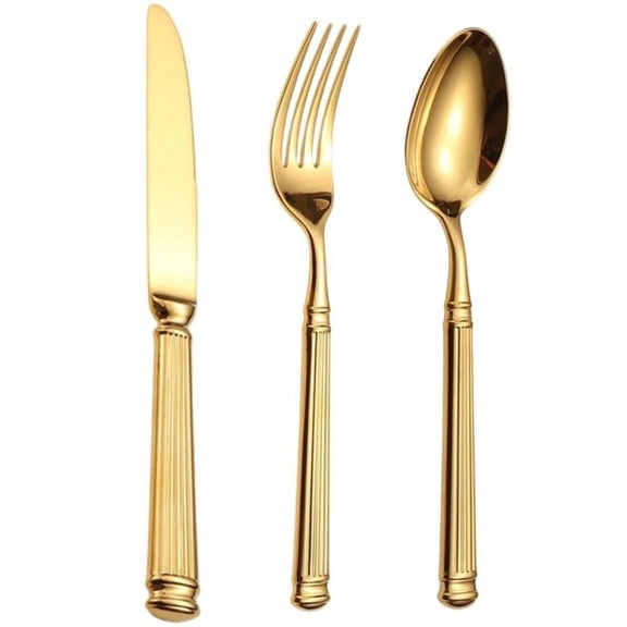 Hzzsbu Roman Column Handle 304 Stainless Steel Flatware Set