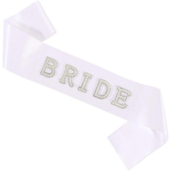 Hzzsbu Satin Bride Sash, Bride to be Sash, Pearl Letter Shoulder Strap Bachelor Party Sash for Bride Shower Wedding Ceremony