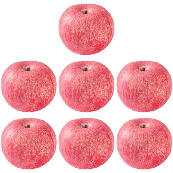 Hzzsbu Set of 7 Fake Artificial Apples - Lifelike Decorative Fruit Realistic Faux Apples for Kitchen Party Props Home Decor
