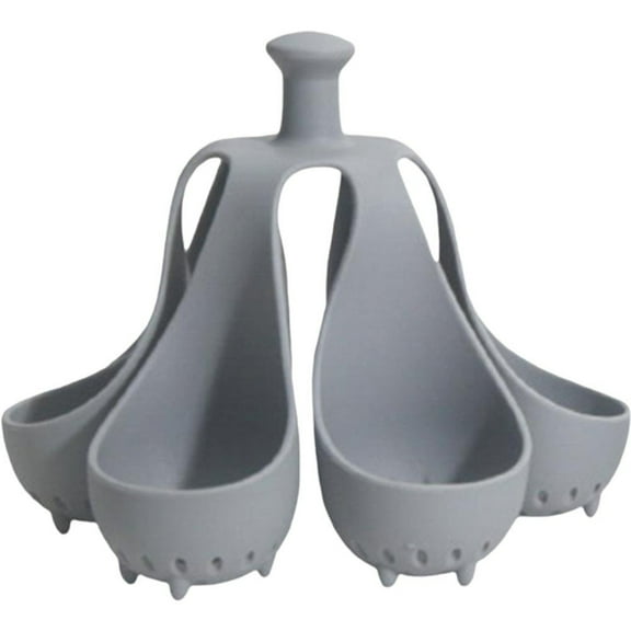 Hzzsbu Silicone Egg Poacher Tray, 6-hole Microwave & Air Fryer Egg Cooker Rack Kitchen Gadget