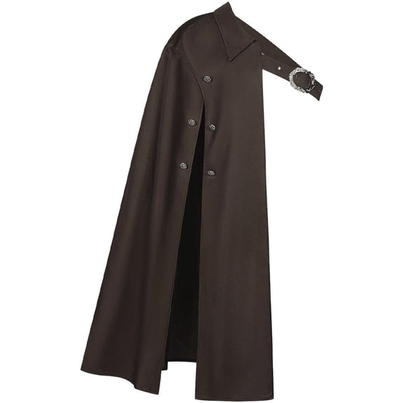 Hzzsbu Steampunk Half Shoulder Cloak with Silver Buckle for Unisex