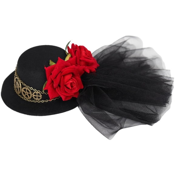 Hzzsbu Steampunk Hat Mini Top Hat Hair Clip Vintage Cap Small Headwear Gothic Gift Hat Headdress Accessory Lace Head Decoration