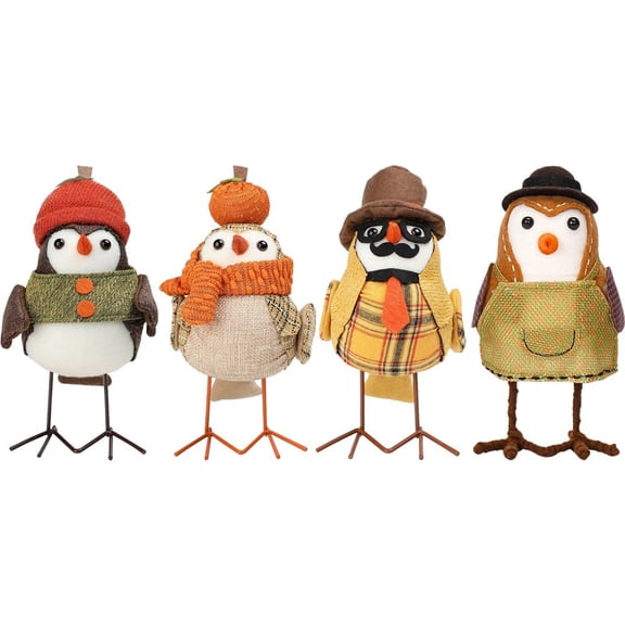 Hzzsbu Thanksgiving Bird Plush Toy 4pcs Thanksgiving Cuddly Bird Toy Bird Animal Stuffed Plush Toys Realistic Soft Toy For All Ages