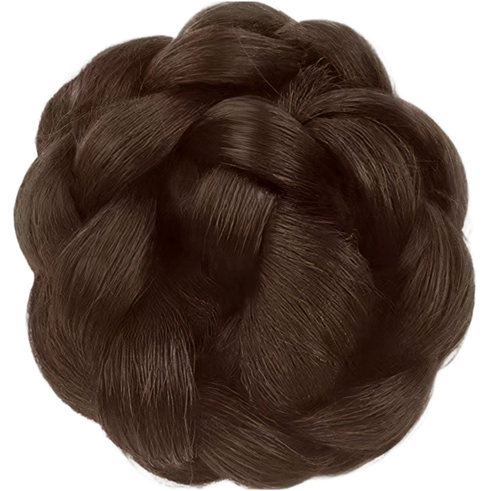 Hzzsbu Updo Bun Wig, Synthetic Grab Clip Lazy Hair Braid Braided Bun ...