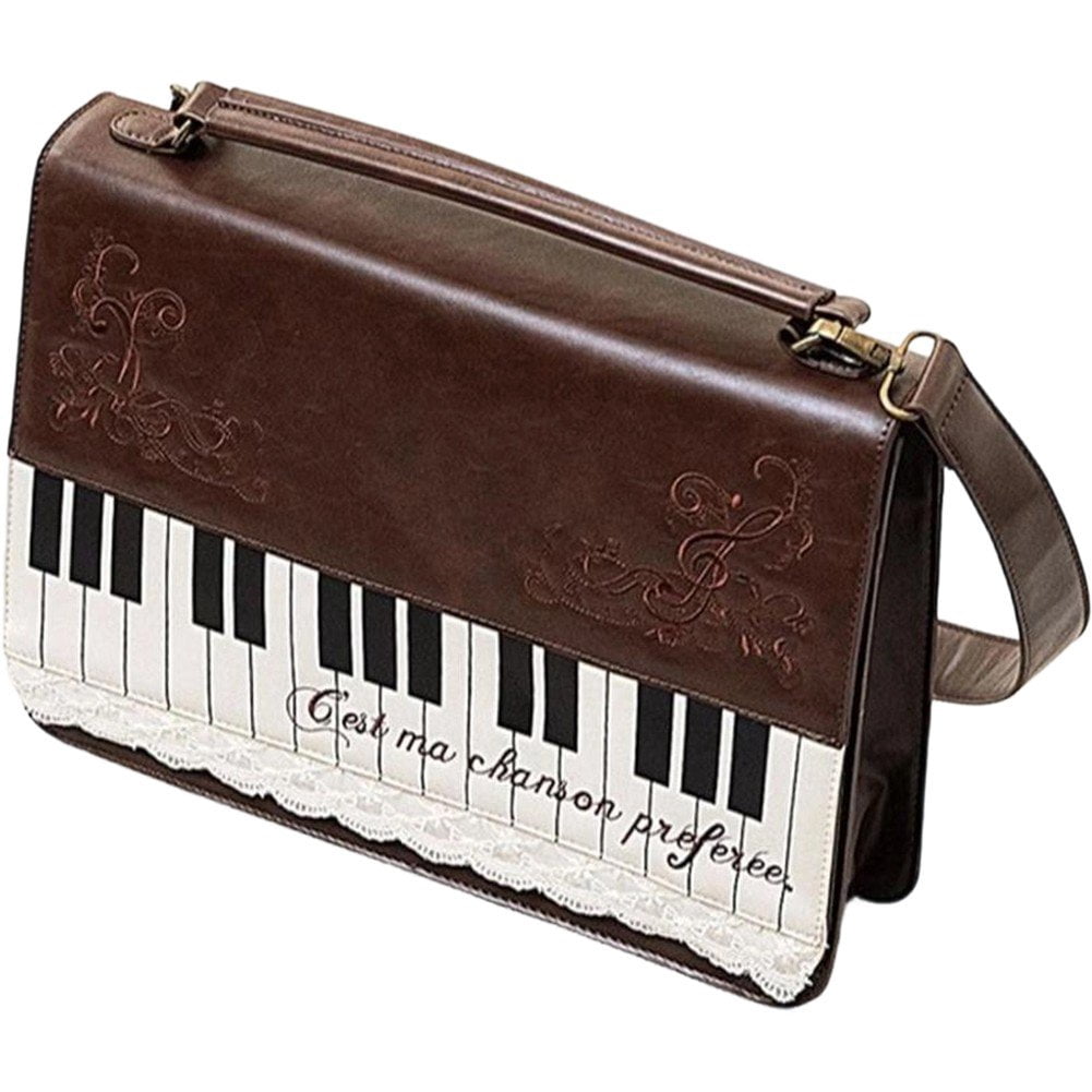 Hzzsbu Vintage Piano Crossbody Bag for Women Fairy Grunge Shoulder Bag Y2K Trendy Handbags Retro Cute Purse Streetwear