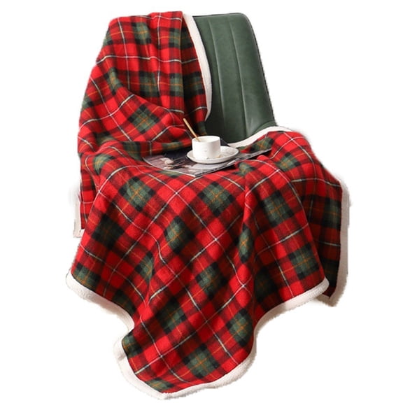 Hzzsbu Vintage Scottish Blanket Minimal Checkered Blanket Warm Wool Blanket Winter Comfort Blanket Christmas Throw Blanket