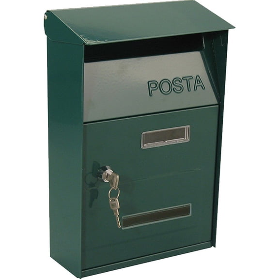 Hzzsbu Wall Mounted Post Box Locking Mailbox Weatherproof Postbox Zinc Alloy Outdoor Garden Mailbox Dropbox with Key Lock