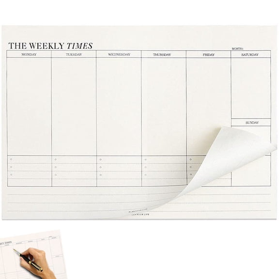 Hzzsbu Week to View Planner 60 Sheets Weekly Planner Pad Tear Off Week to Do List Habit Tracker Planning Pad for Home Office