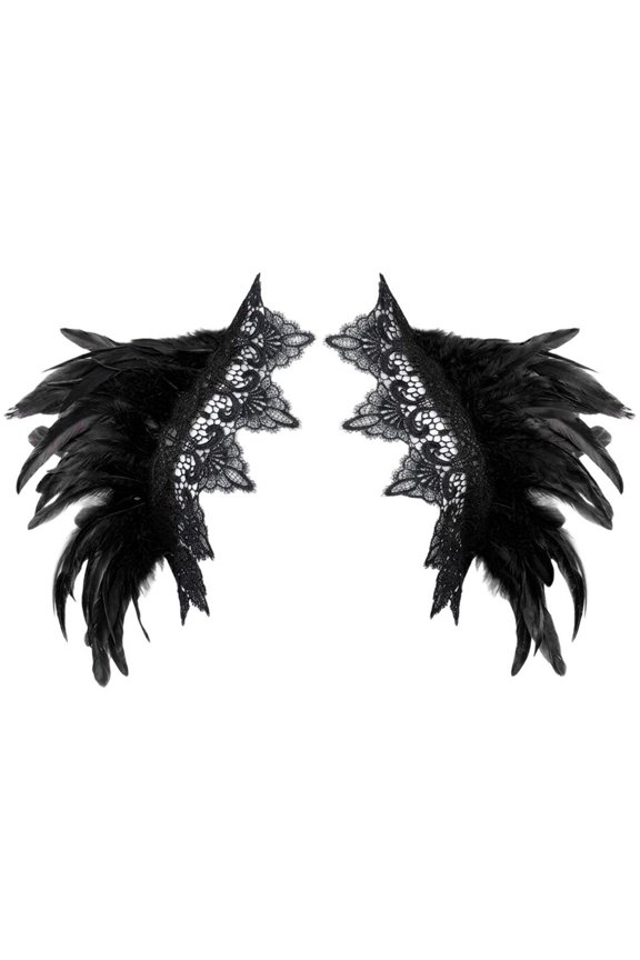 Women Natural Feather Cape Gothic Shawl Shrug Collar Feather Cape Accessory For Women