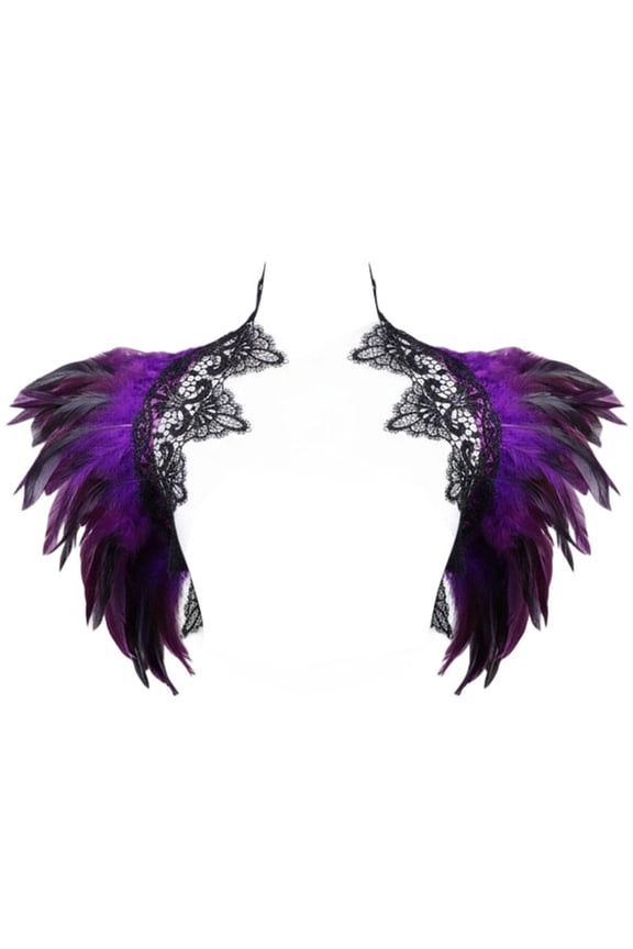 Women Natural Feather Cape Gothic Shawl Shrug Collar Feather Cape Accessory