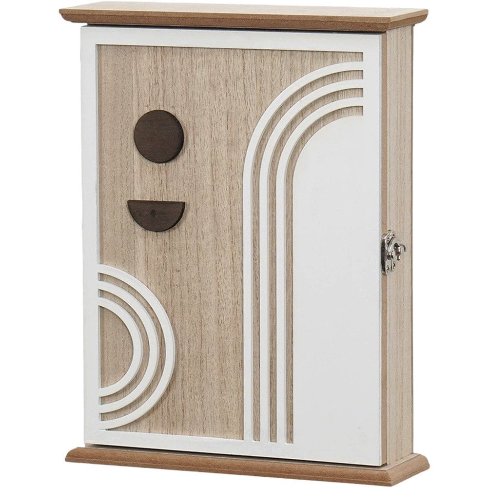 Hzzsbu Wood Key Box, Wooden Key Cabinet Decorative Wall Mounted Key Holder Box Organizer With 6 Key For Home Entrance Living Room