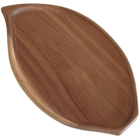 Hzzsbu Wood Small Tray Leaf-shaped Tea Plate Wooden Dessert Serving Plate Food Serving Board Tableware for Coaster Tea Coffee Cake
