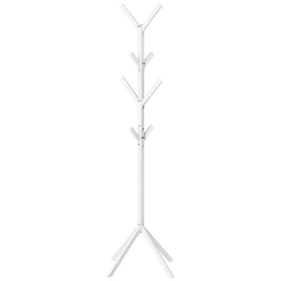 I 2059 Coat Rack, Hall Tree, Free Standing, 8 , Entryway, 70" H, Bedroom, Metal, White, Contemporary, Modern
