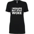 thumbnail image 1 of I <3 Naps But Stay Woke Womens crewneck tee, 1 of 1