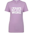 thumbnail image 1 of I <3 Naps But Stay Woke Womens crewneck tee, 1 of 1