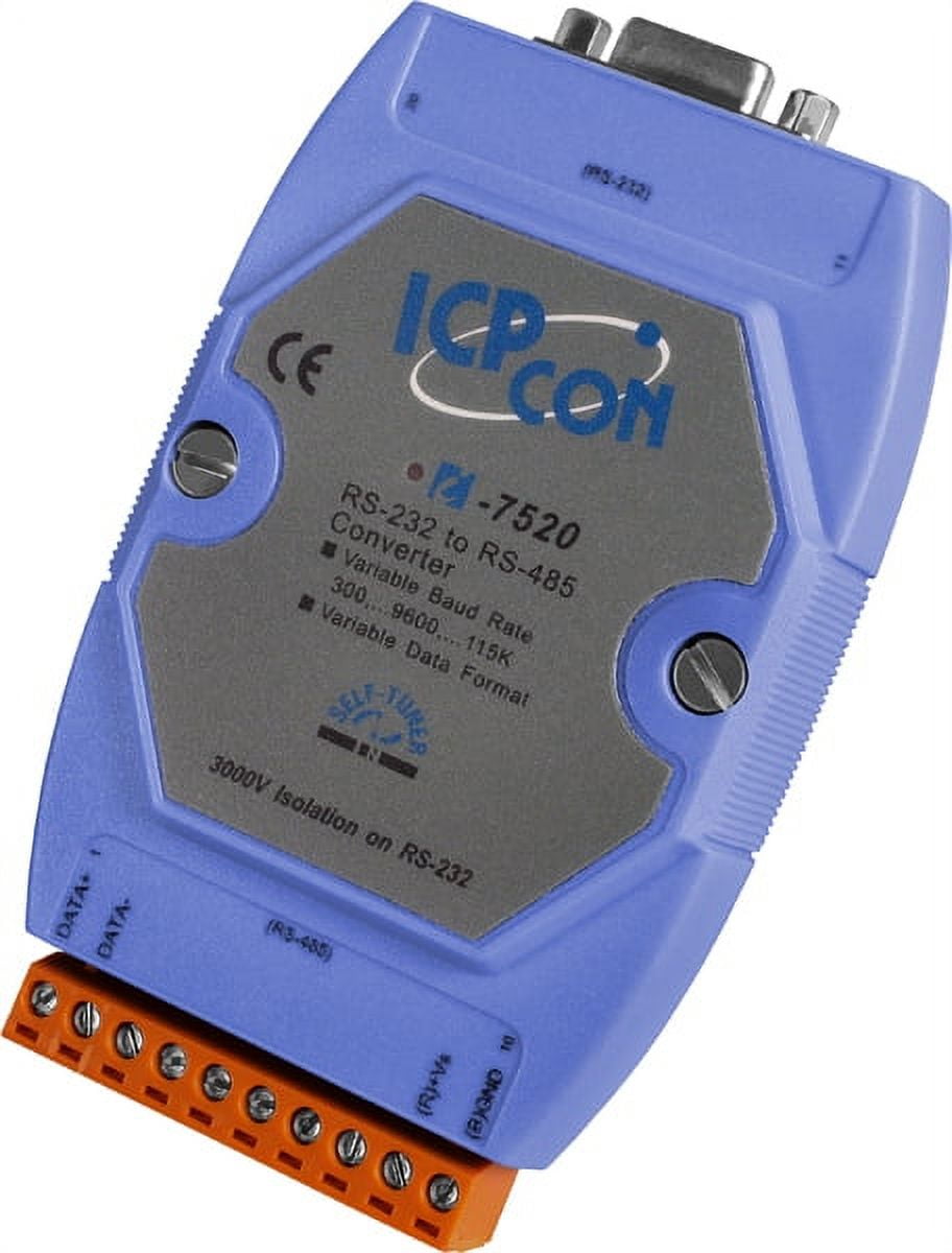 I-7520 RS-232 to RS-485 Converter with Din rail mount, Auto Tuner and Auto Switching Baud Rate
