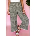 thumbnail image 1 of I AM A FASHION JUNKY Brown Leopard Print Raw Hem Elastic Waist Loose Pull On Jeans, 1 of 7