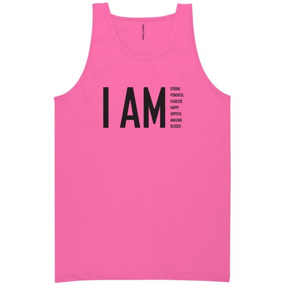 I AM Strong Powerful Fearless. . . Neon Tank Top